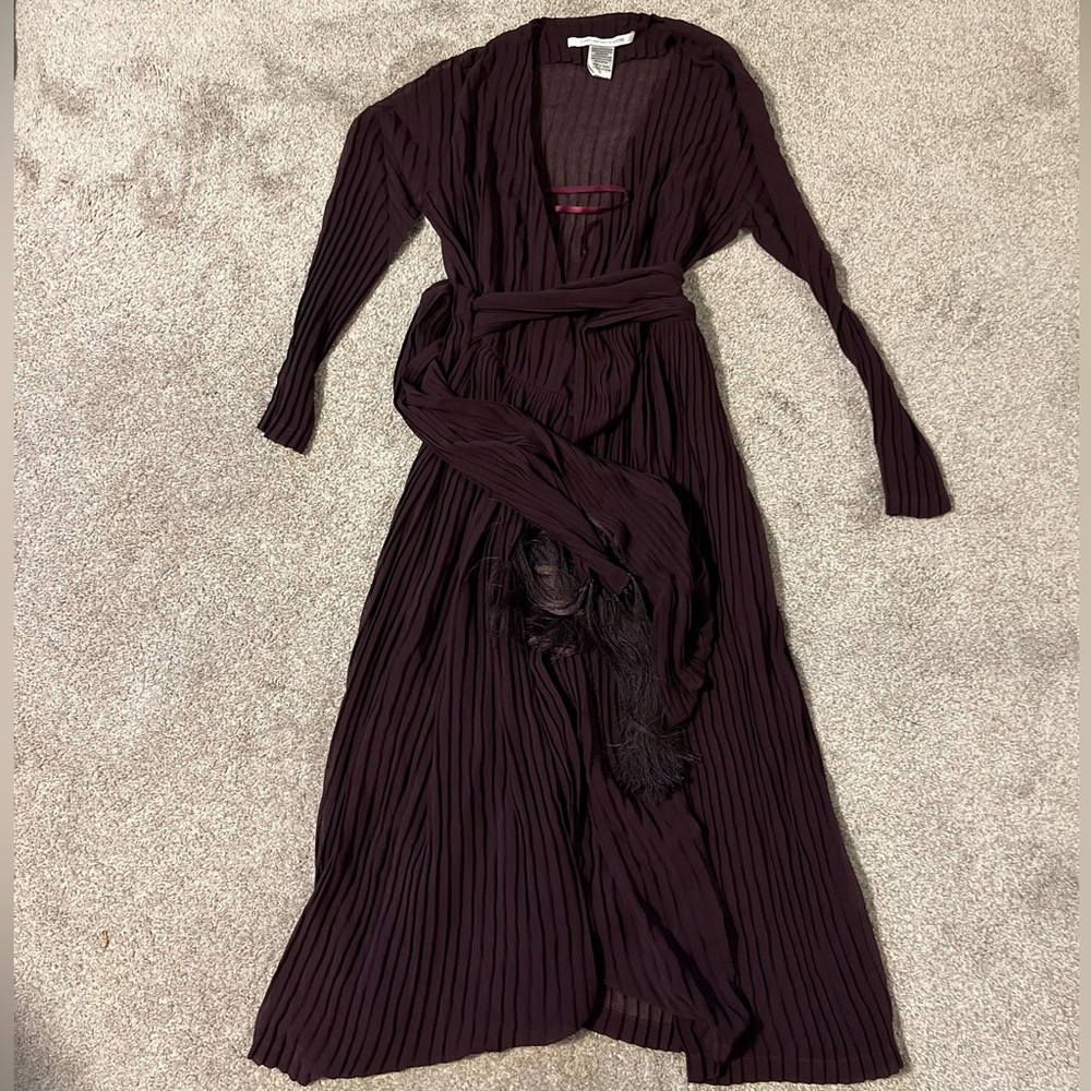 Diane Von Furstenberg NWT TWO Dresses Purple WRAP Dress & Matching SLIP Dress - Picture 8 of 14